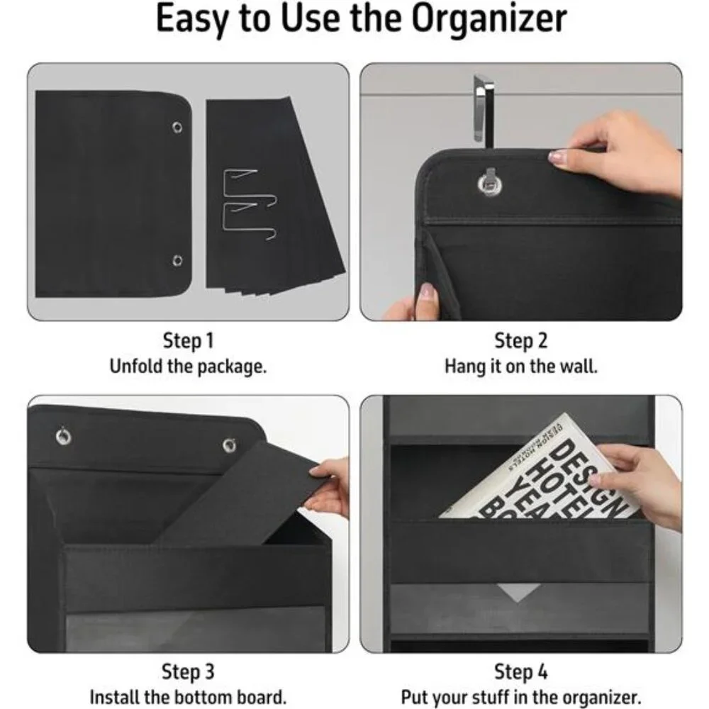 Over Door Hanging Organizer 4 Pocket Storage Closet Bathroom Dorm Nursery